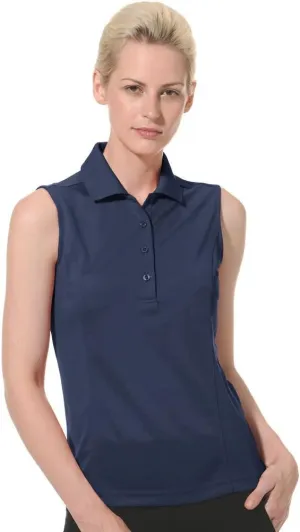 Monterey Club Women's Pique Solid Sleeveless Polo Shirt #2064