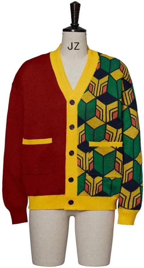 MyheroCos Anime Demon Tomioka Giyuu Costume - Cardigan Sweater & Knitted Jacket Coat