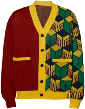 MyheroCos Anime Demon Tomioka Giyuu Costume - Cardigan Sweater & Knitted Jacket Coat