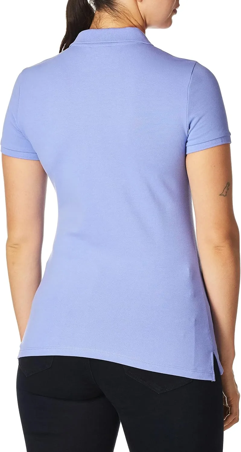 Nautica Women's 5-Button Short Sleeve Cotton Polo Shirt