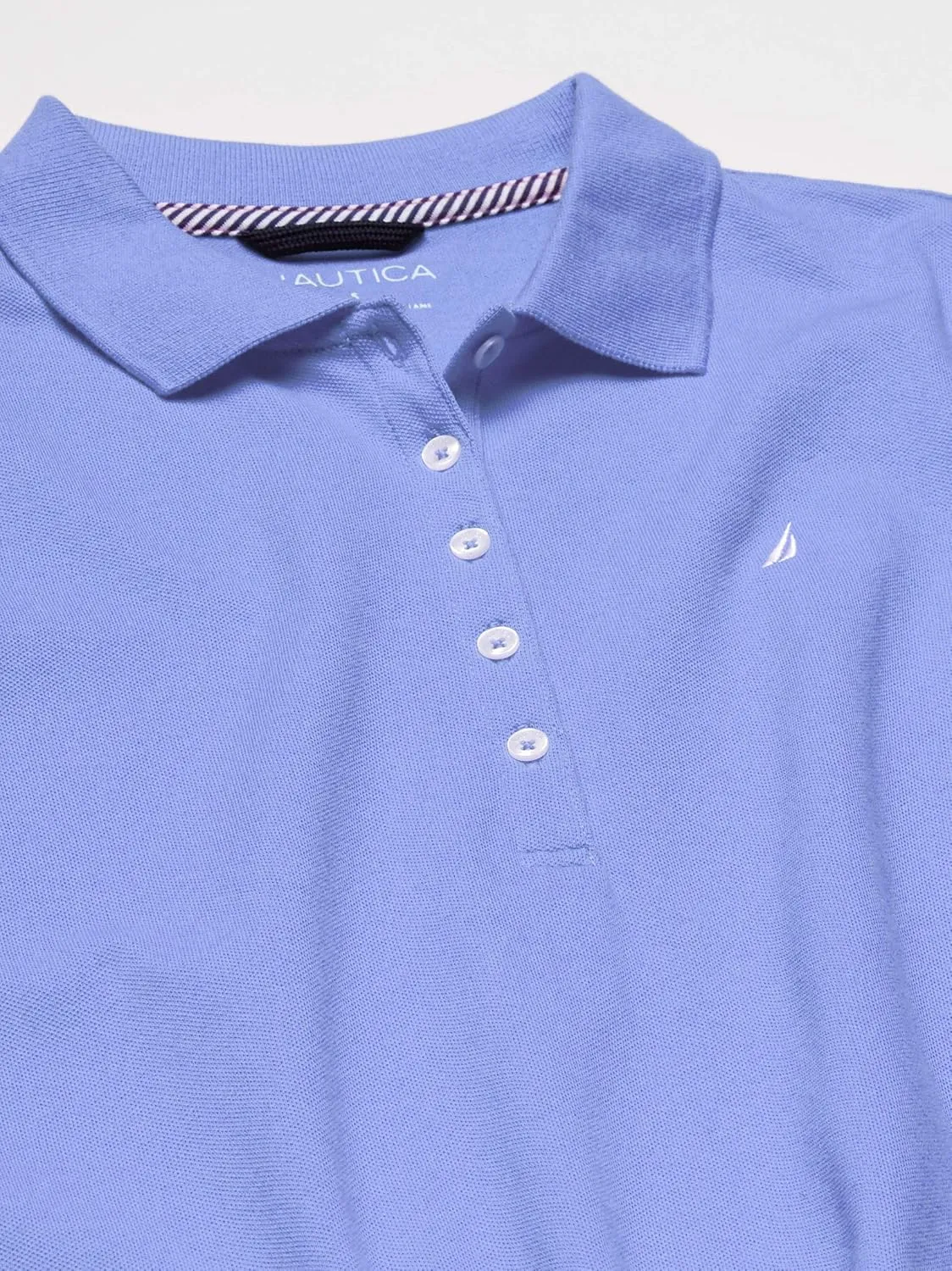 Nautica Women's 5-Button Short Sleeve Cotton Polo Shirt