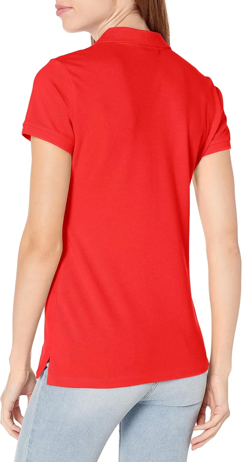 Nautica Women's 5-Button Short Sleeve Cotton Polo Shirt