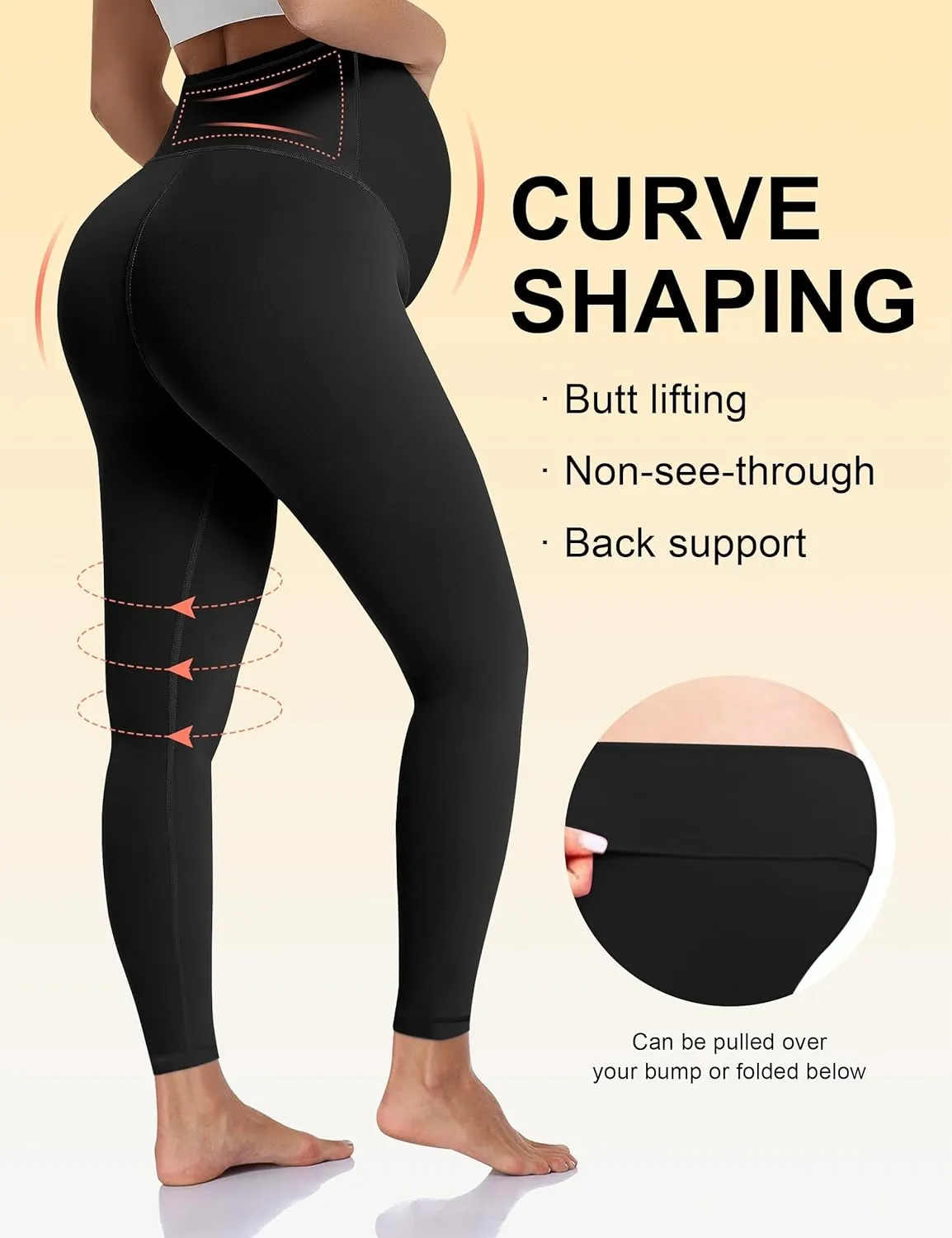 Olmlmt Womens Maternity Workout Leggings Over The Belly Buttery Soft Active Yoga Pregnancy Pants