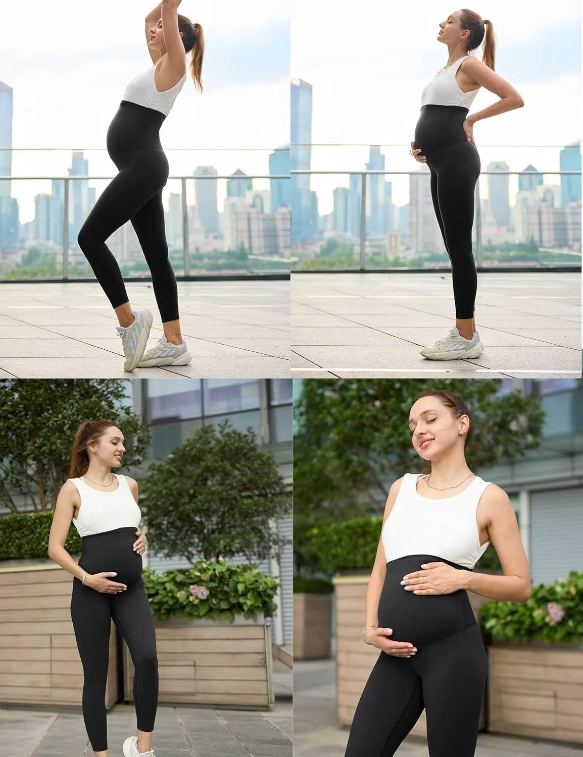 Olmlmt Womens Maternity Workout Leggings Over The Belly Buttery Soft Active Yoga Pregnancy Pants
