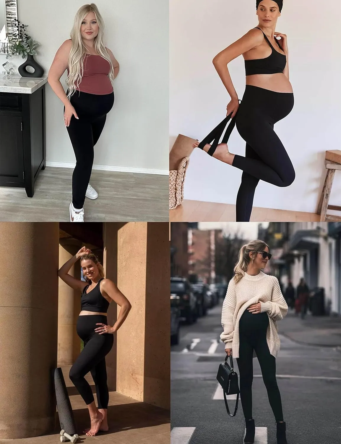 Olmlmt Womens Maternity Workout Leggings Over The Belly Buttery Soft Active Yoga Pregnancy Pants