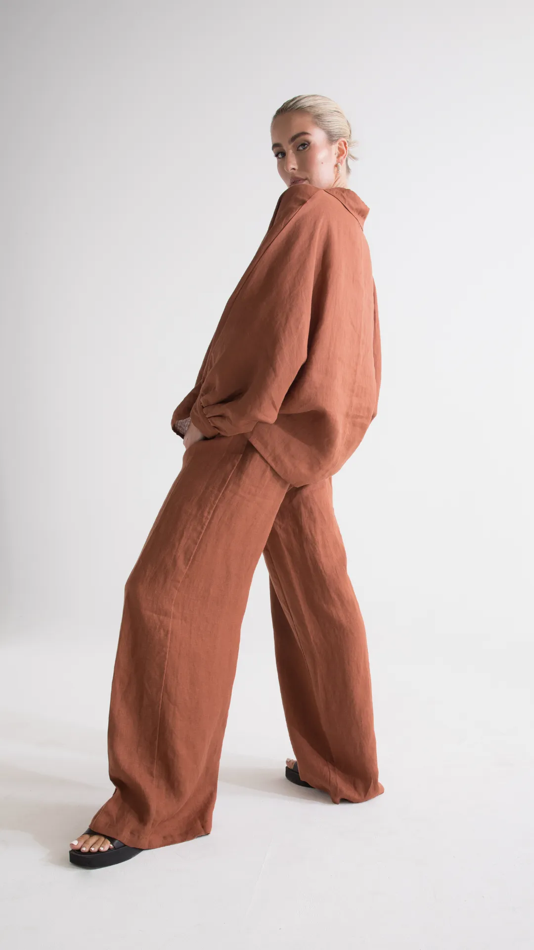 Parker Linen Pants - Brown
