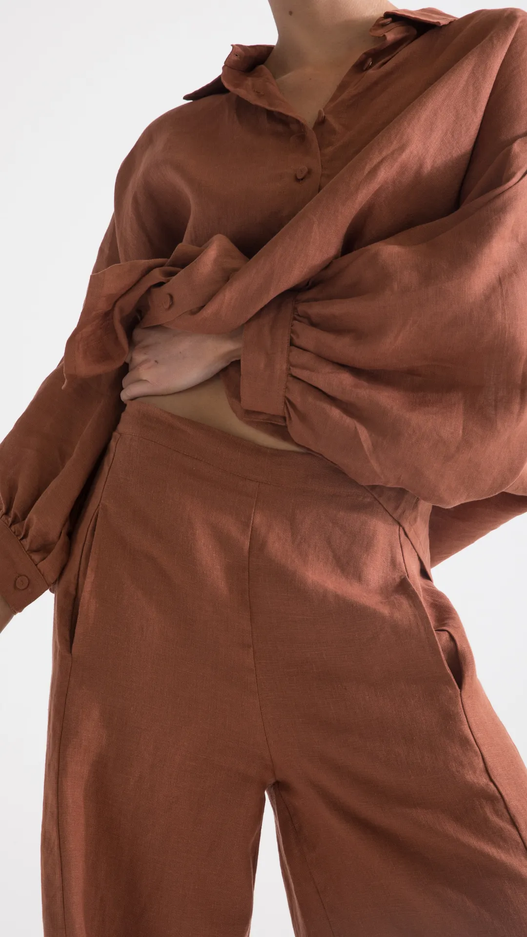 Parker Linen Pants - Brown