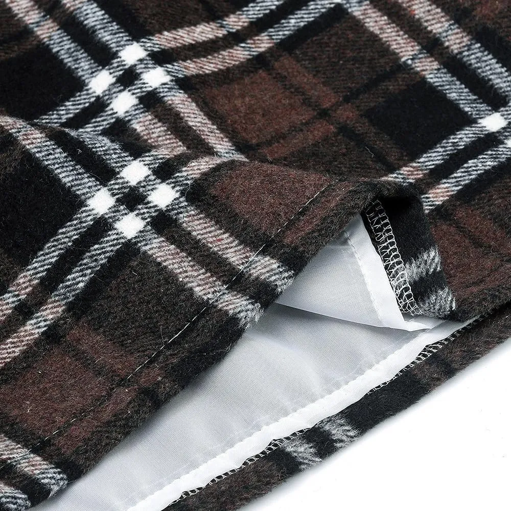 Pencil Skirts for Women Plaid Soft Casual High Waisted Skirt Cotton Linen Slim-Fit Warp Sexy Skirt Tummy Work Skirt