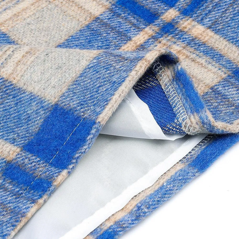 Pencil Skirts for Women Plaid Soft Casual High Waisted Skirt Cotton Linen Slim-Fit Warp Sexy Skirt Tummy Work Skirt