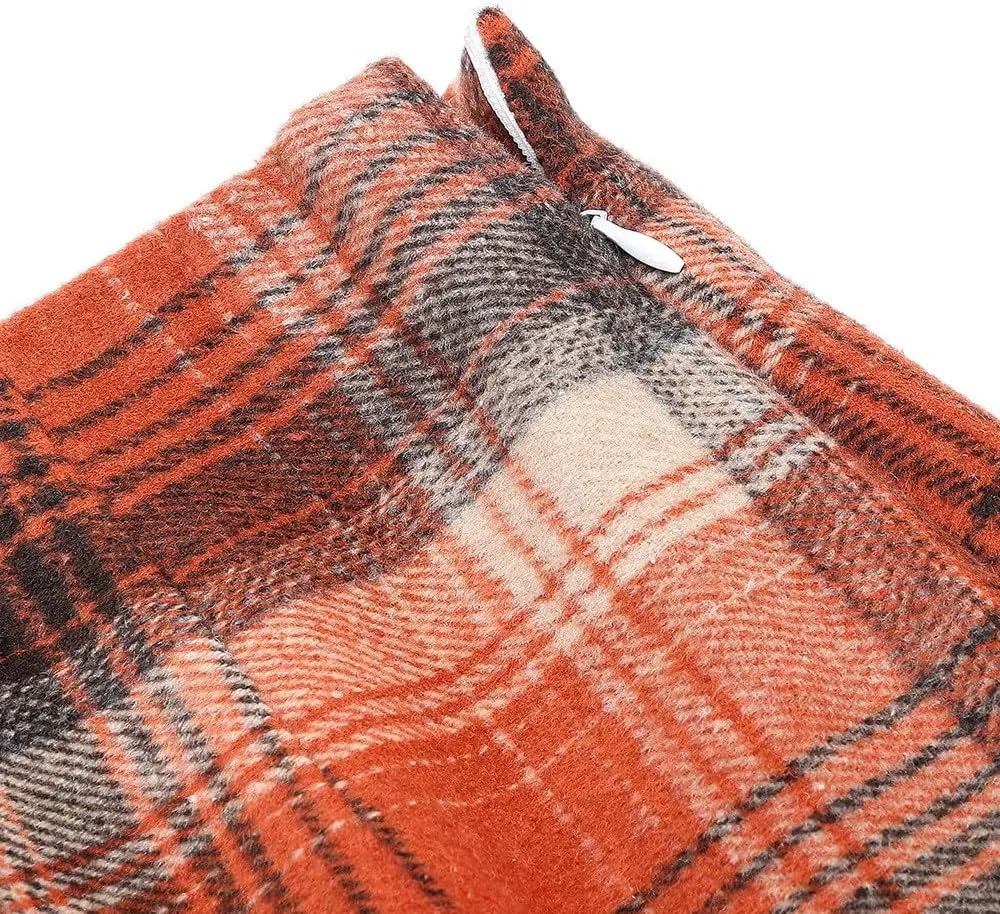 Pencil Skirts for Women Plaid Soft Casual High Waisted Skirt Cotton Linen Slim-Fit Warp Sexy Skirt Tummy Work Skirt