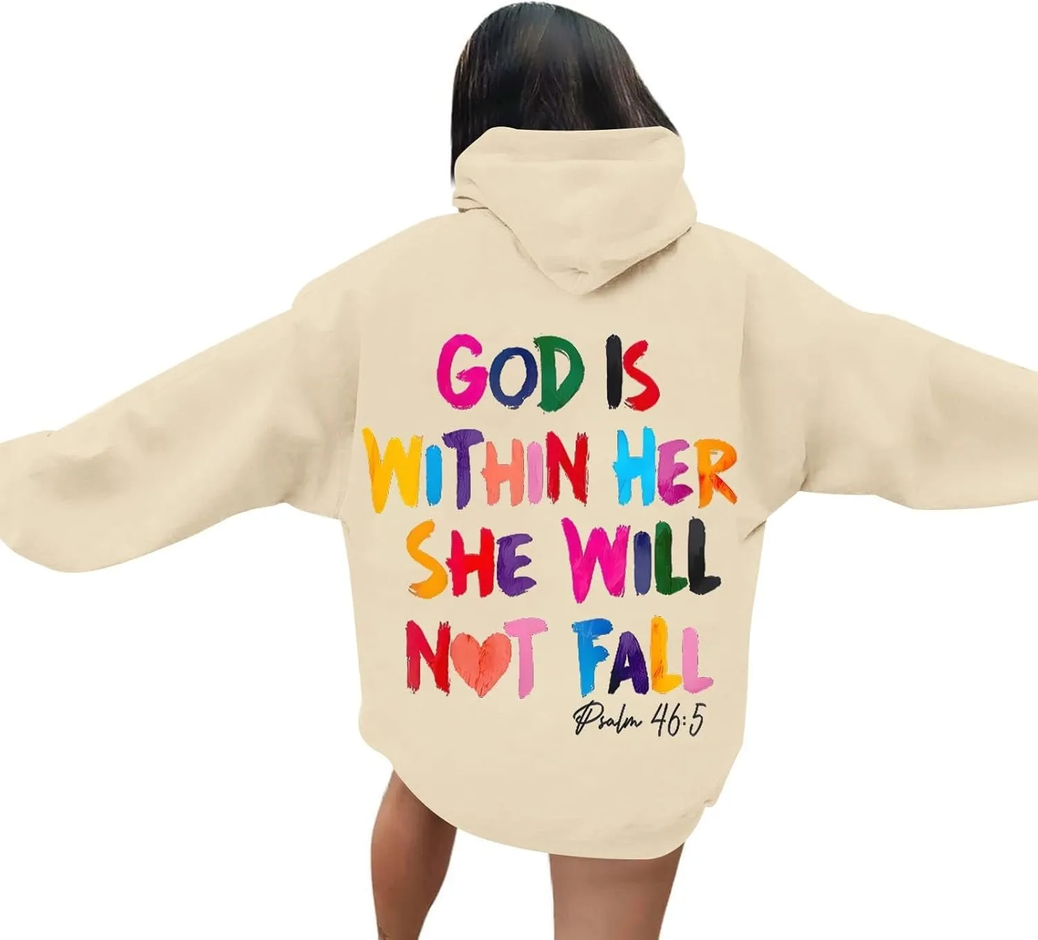Pink Hoodie Cute Teen Girl Graphic Hoodies Pullover Sweatshirts for Womens Y2K Preppy Oversized Crewneck Sweatshirt