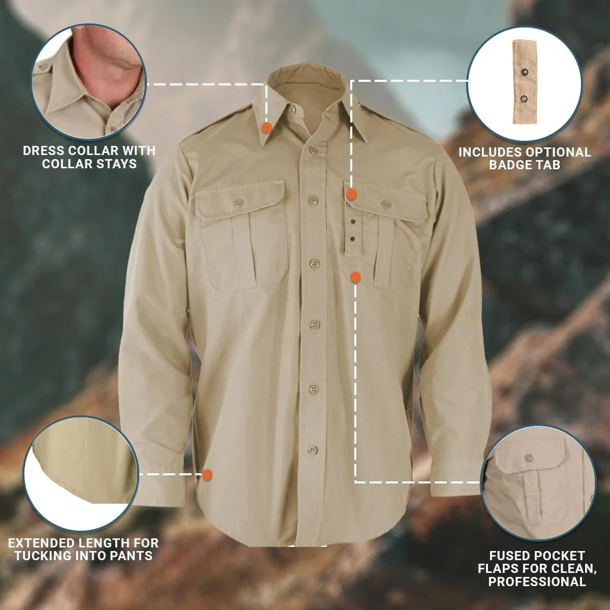 Propper Men's Long Sleeve Tactical Shirt, Khaki, Large Long