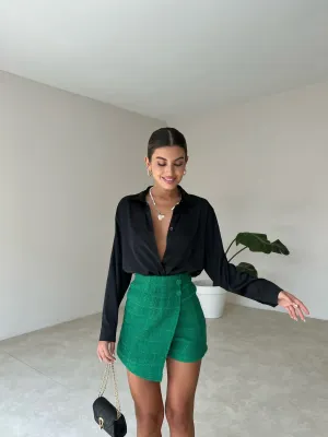 Relaxed fit satin shirt