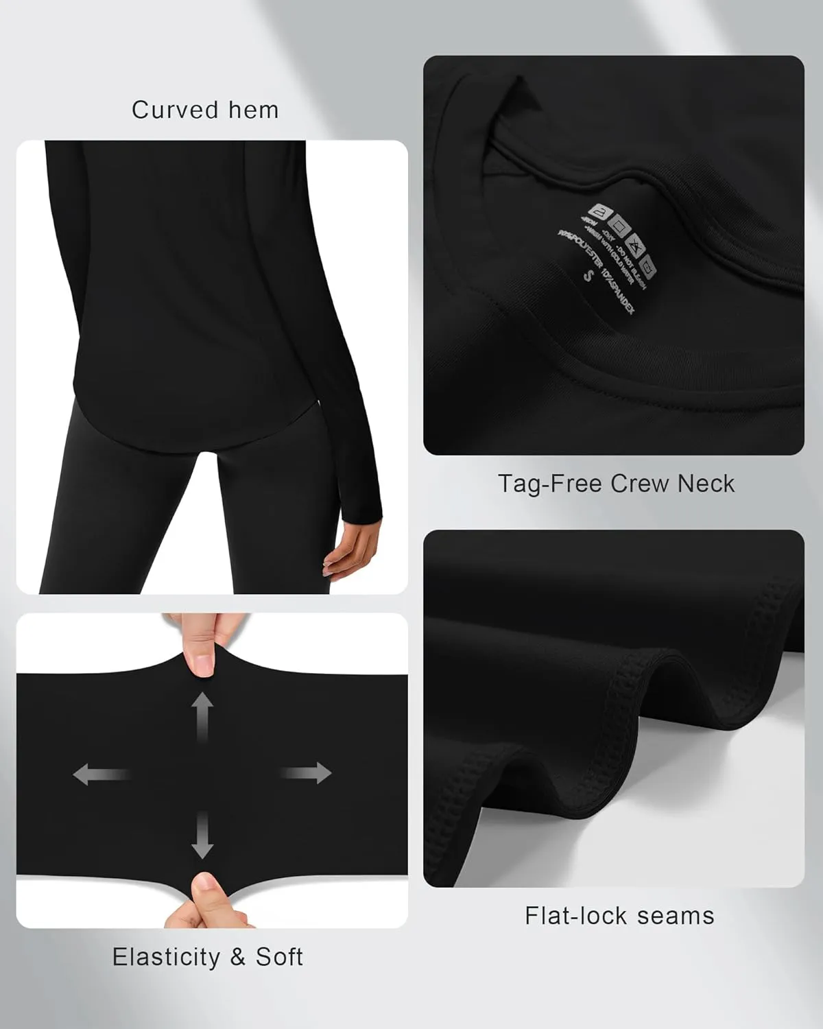 Roadbox Women's Long Sleeve UV Sun Shirts UPF 50  Workout Swim Rash Guard Tops