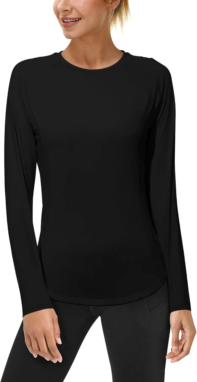 Roadbox Women's Long Sleeve UV Sun Shirts UPF 50  Workout Swim Rash Guard Tops