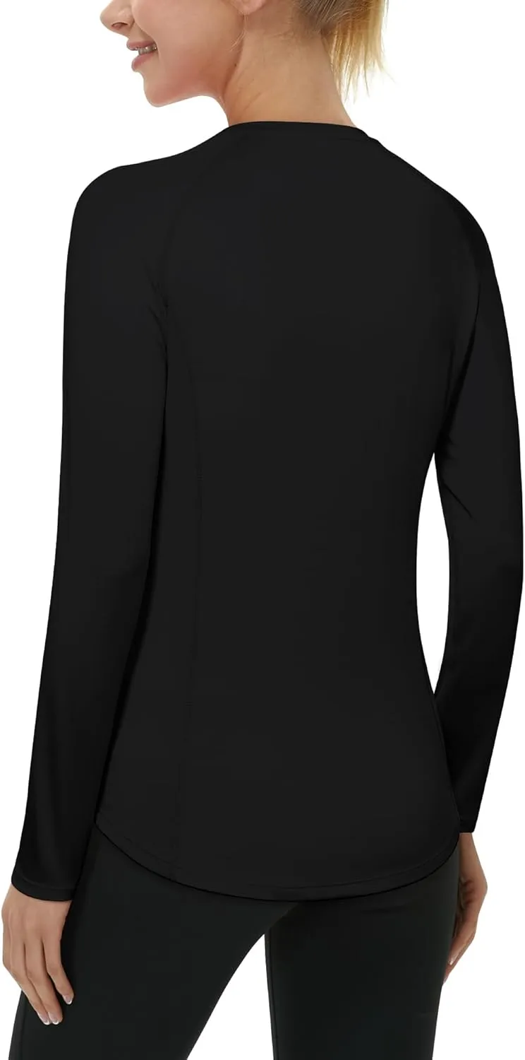 Roadbox Women's Long Sleeve UV Sun Shirts UPF 50  Workout Swim Rash Guard Tops