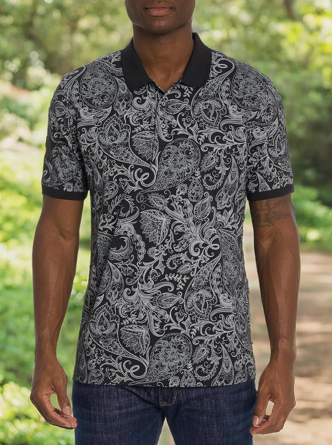 Robert Graham Men's Dozer Short-Sleeve Knit Polo Shirt