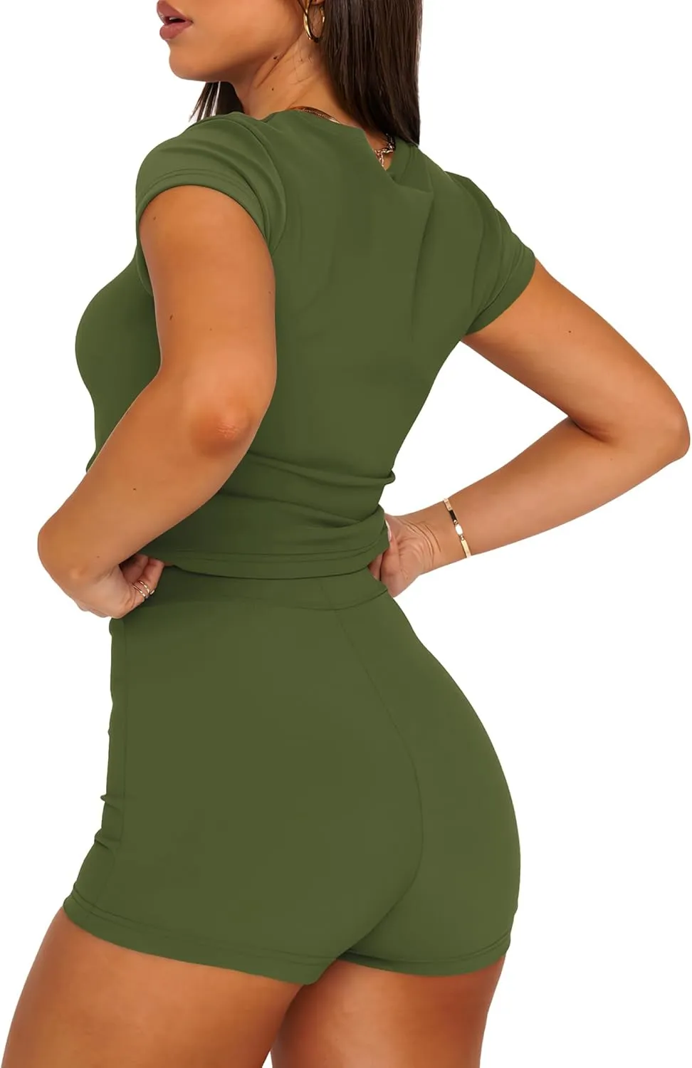 SAMPEEL Womens Two Piece Lounge Sets Casual Summer Outfits 2 Piece Short Matching Clothing Set