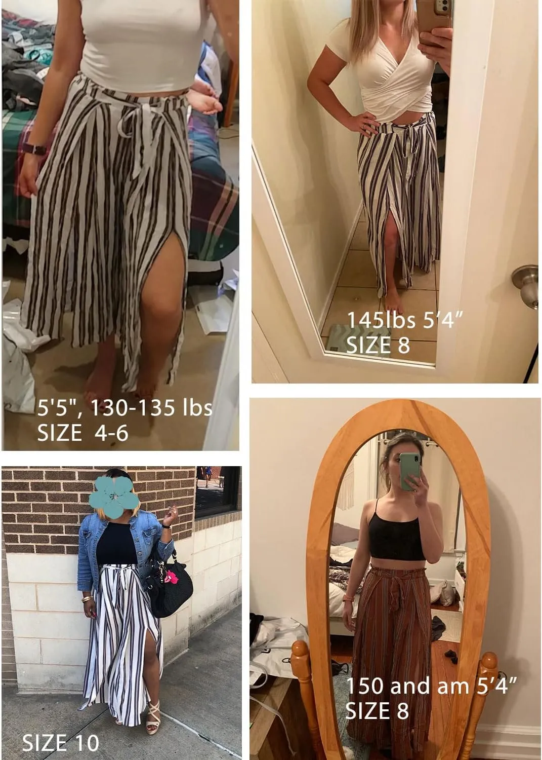 Simplee Women's Casual Split Wide Leg Pants High Waist Palazzo Flowy Beach Pants Summer Boho Lounge Pants with Pockets