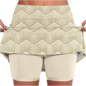 Skorts for Women Summer Tennis Elastic High Waisted Athletic Shorts Fashion Strethy Comfortable Mini Skirts with Pockets