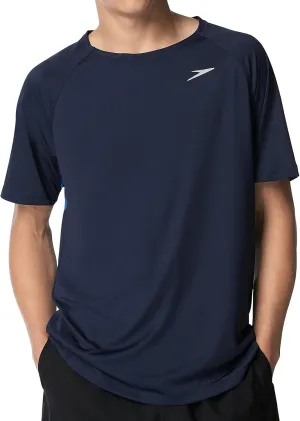 Speedo Men's Uv Swim Shirt Short Sleeve Fitness Rashguard