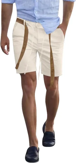Summer Chino Shorts for Mens Fashion 2024 Solid Hipster Short Soft Casual Lace Up Short Pants with Pockets Slim Fit Shorts