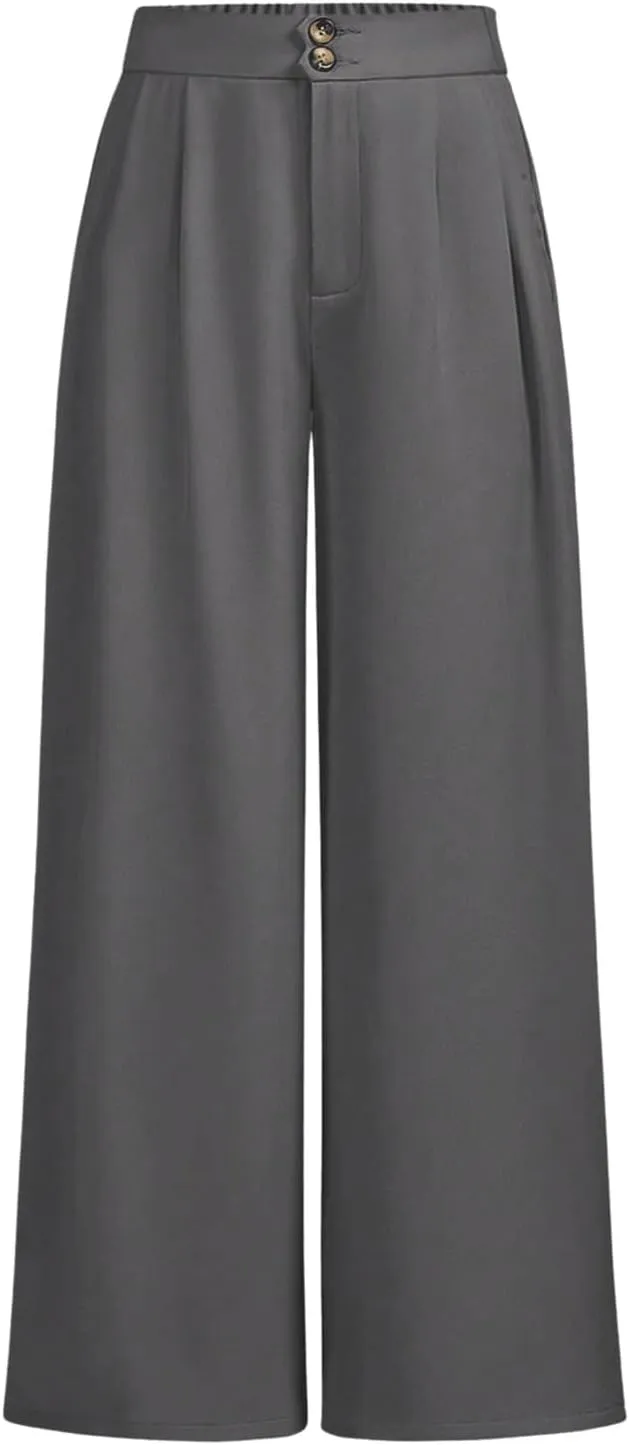 SweatyRocks Girl's Elastic High Waist Wide Leg Pants Loose Long Trousers