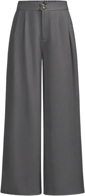 SweatyRocks Girl's Elastic High Waist Wide Leg Pants Loose Long Trousers