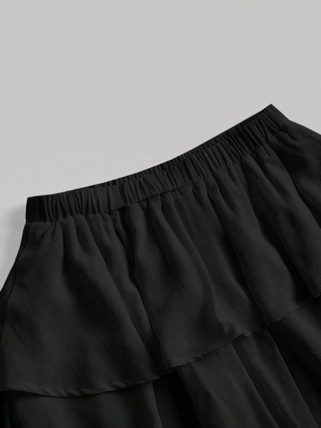 SweatyRocks Women's Ruffle Layered Shorts Wide Leg High Waisted Going Out Skorts