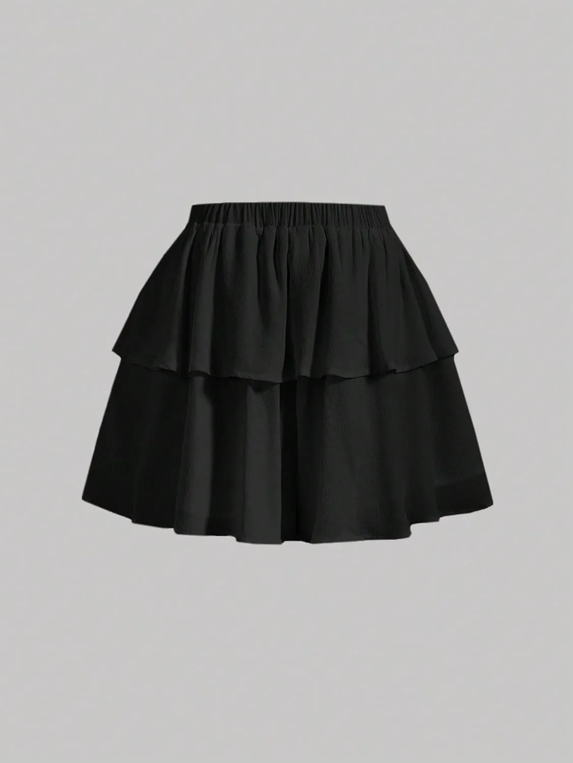 SweatyRocks Women's Ruffle Layered Shorts Wide Leg High Waisted Going Out Skorts
