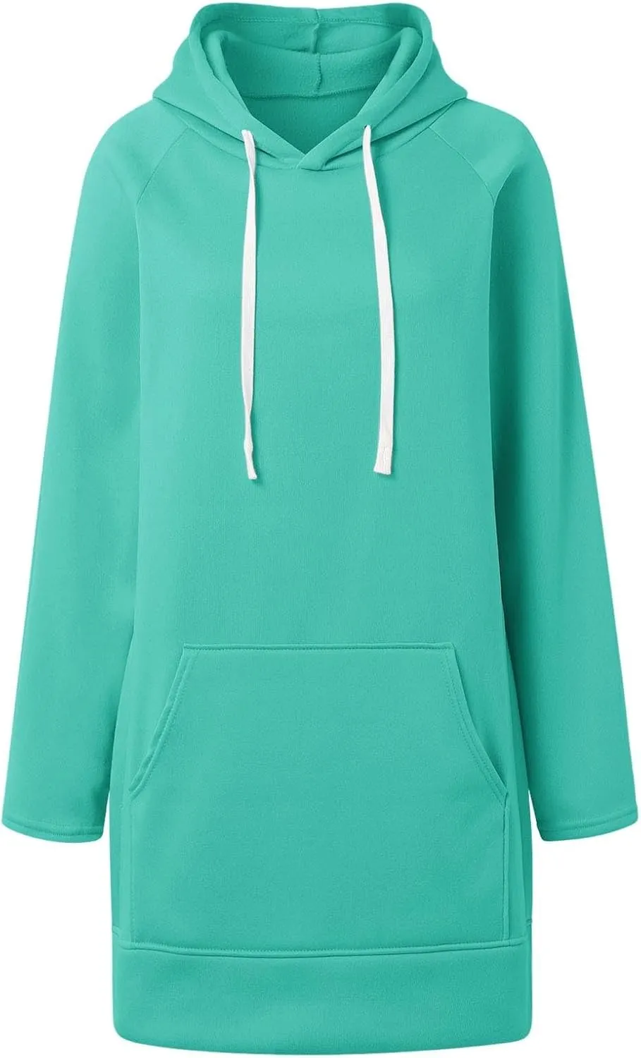 The Warmy Oversized Hoodie Dress for Womens Long Sleeve Split Hem Drawstring Midi Dress Pullover Hoodies with Pocket