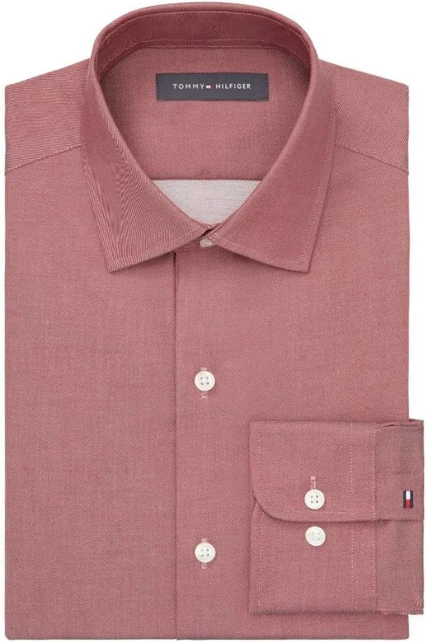Tommy Hilfiger Men's Dress Shirt Slim Fit Stretch Twill