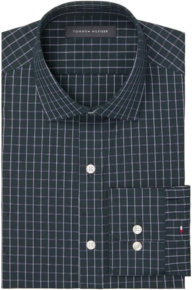 Tommy Hilfiger Men's Dress Shirt Slim Fit Stretch Twill
