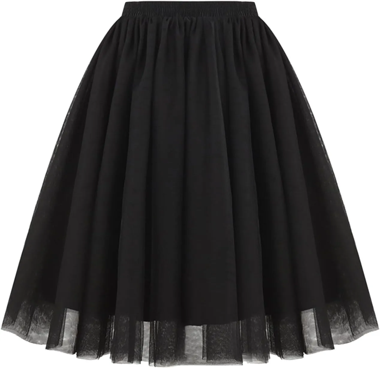 Tulle Skirts for Women Midi Skorts Elastic High Waisted Layered A Line Skirt Tutu Skirt for Prom Party