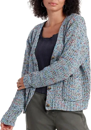 UNIONBAY Women's Confetti Multi Color Yarn Cardigan Sweater