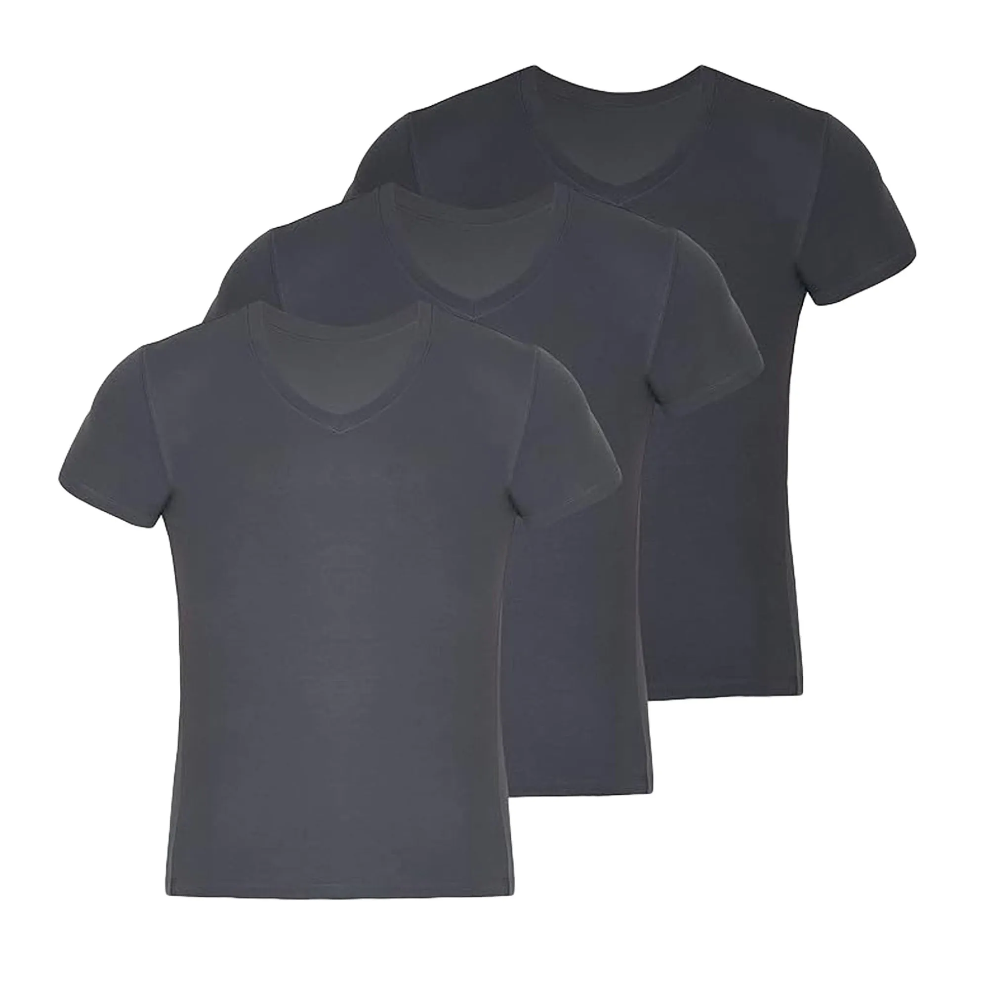 V Neck T Shirts for Men Rayon Made from Bamboo Tees Breathable Undershirts 3 Pack