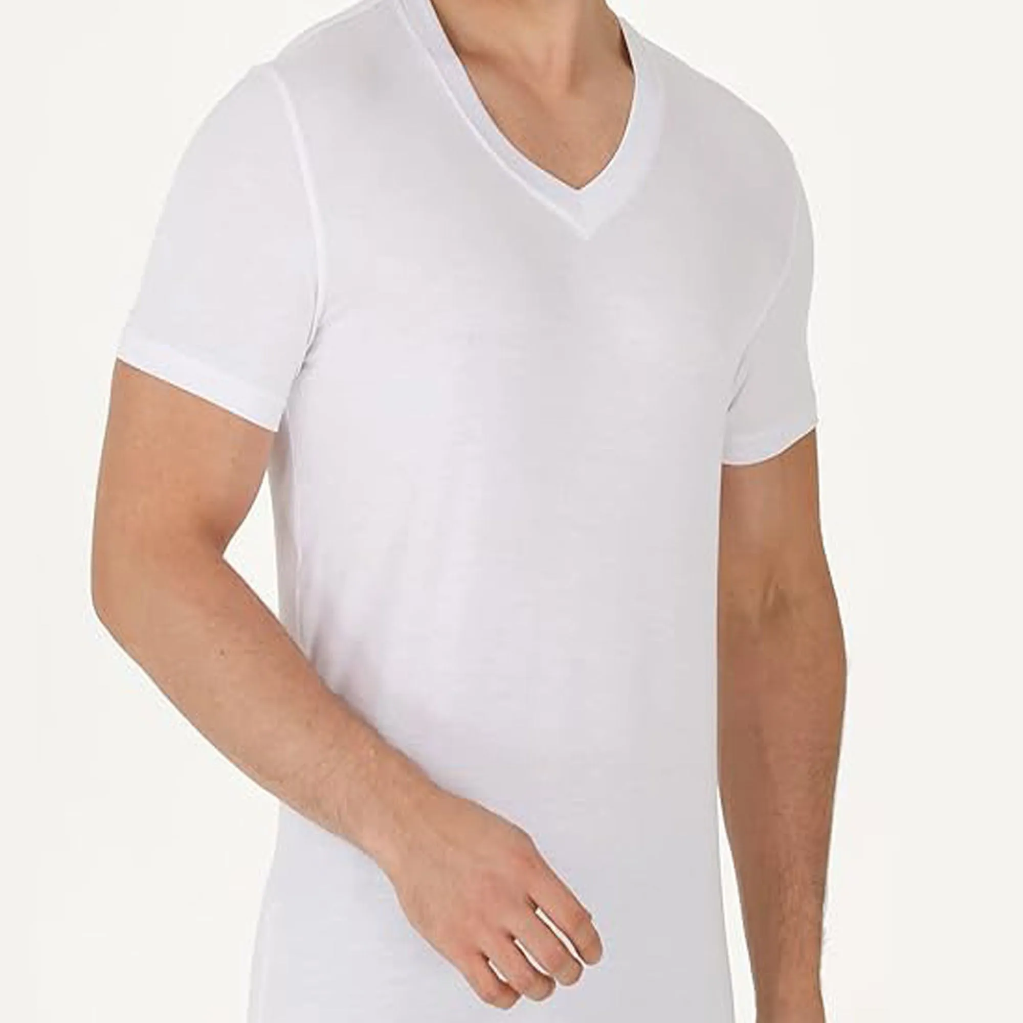 V Neck T Shirts for Men Rayon Made from Bamboo Tees Breathable Undershirts 3 Pack