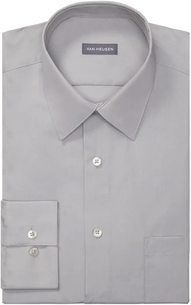 Van Heusen Men's Dress Shirt Regular Fit Poplin Solid