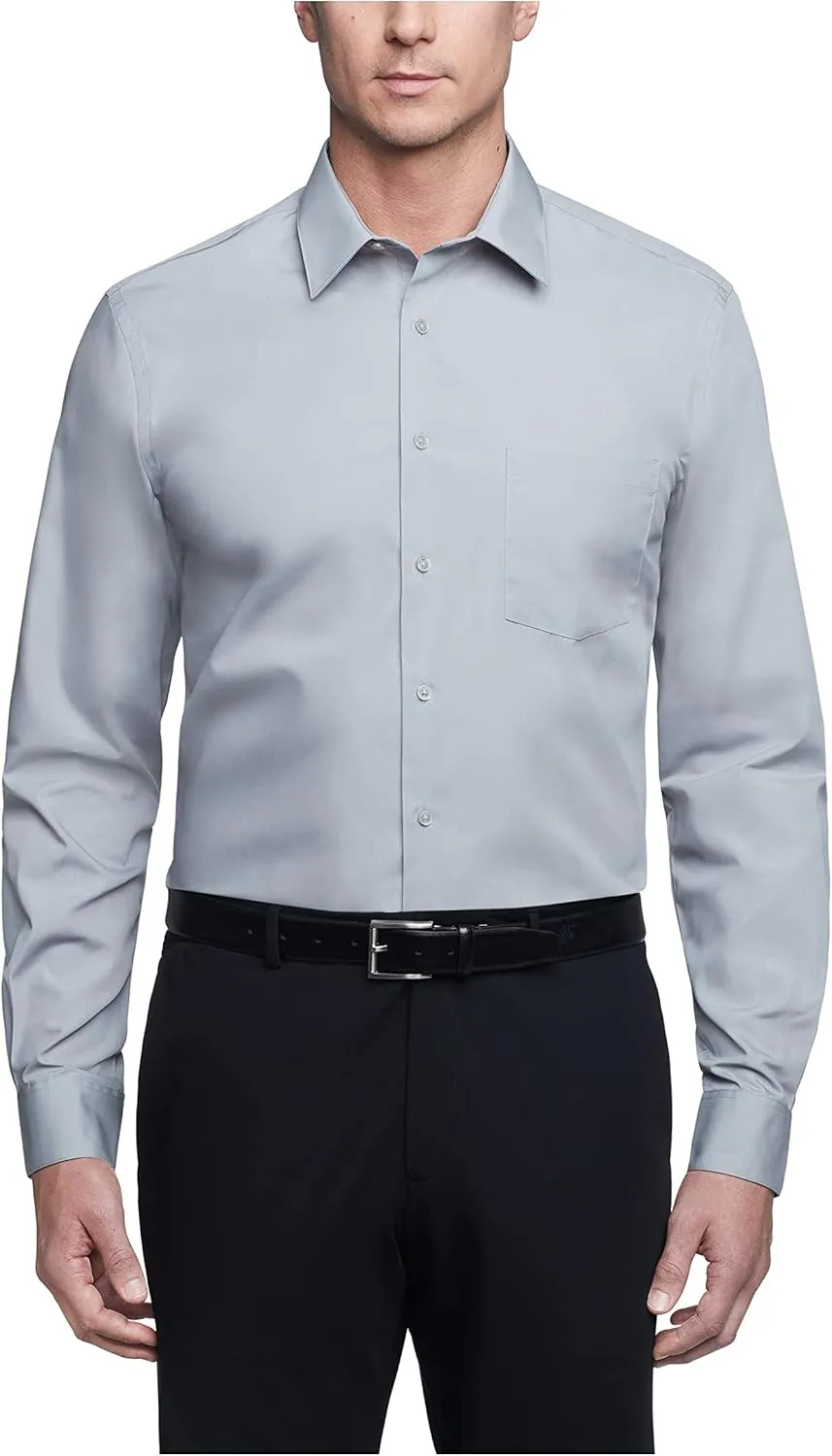 Van Heusen Men's Dress Shirt Regular Fit Poplin Solid