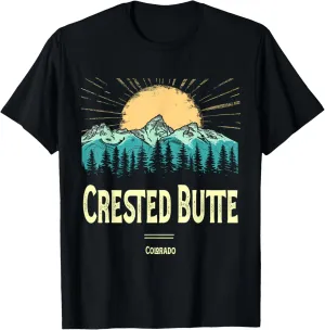 Vintage Crested Butte Colorado Souvenir Hiking Sunset T-Shirt