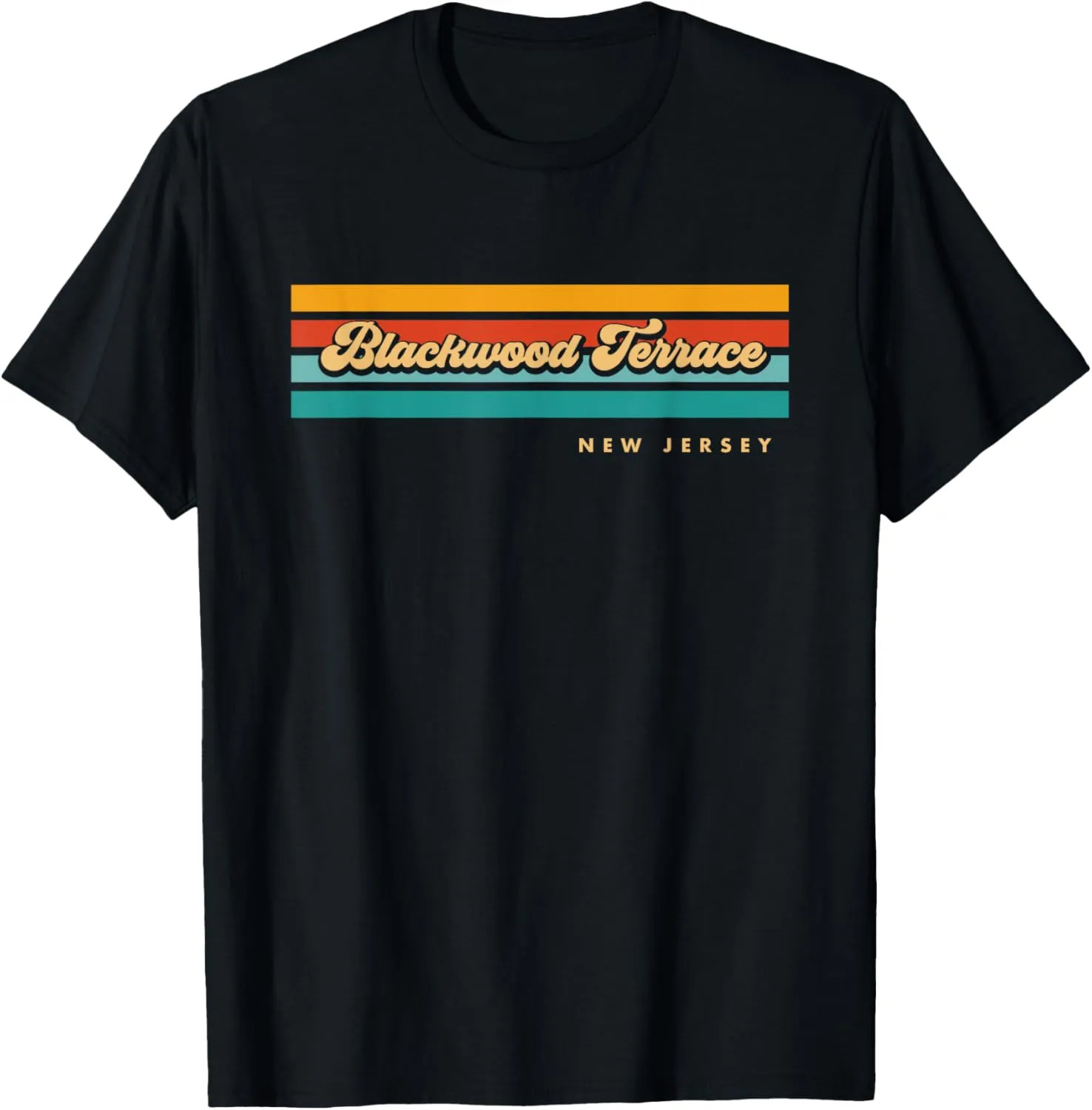 Vintage Sunset Stripes Blackwood Terrace, New Jersey T-Shirt