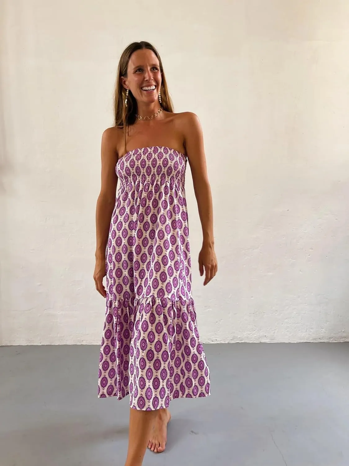 Women Flowy Boho Maxi Skirt Print Pleated Aline Long Summer Sexy Skirt