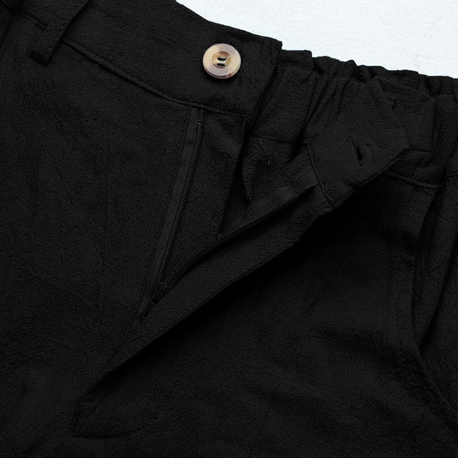 Women Linen Summer Drawstring Palazzo Lounge Pants High Waist Stretchy Slim Fit Trousers Work Business