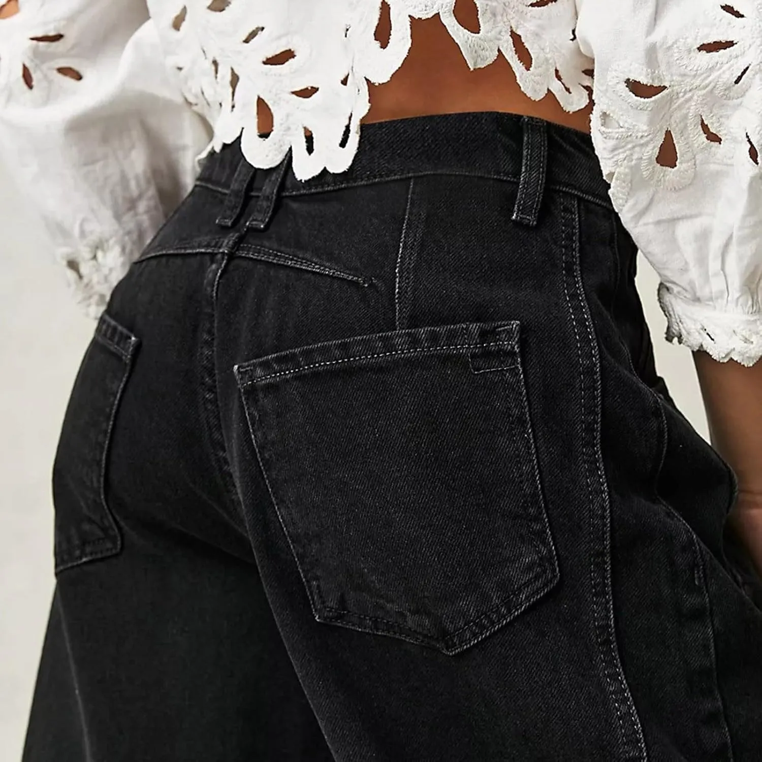 Women Linen Summer Letter Patched Palazzo Lounge Pants High Waist Stretchy Slim Fit Trousers Beach