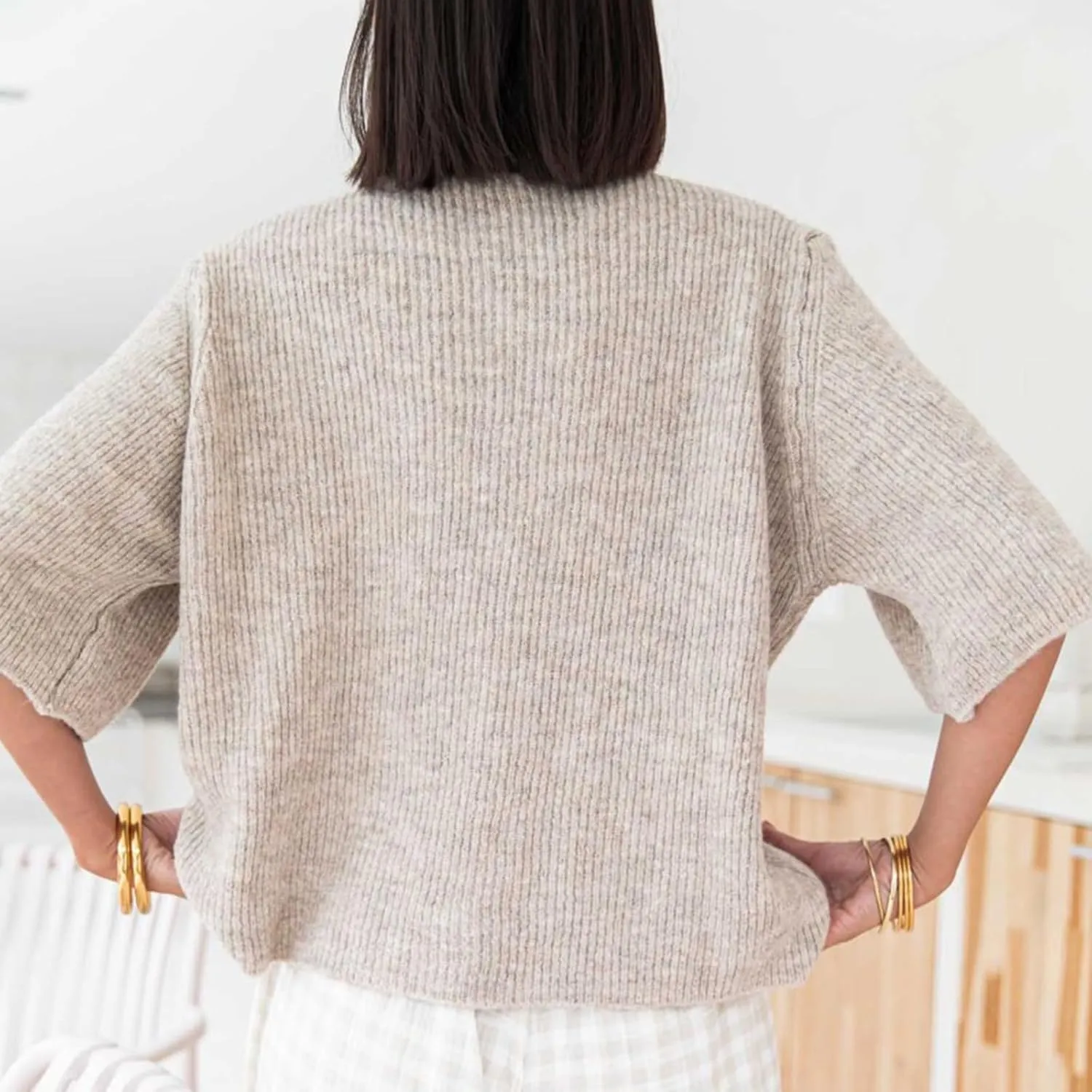 Women Short Sleeve Sweater Cropped Cardigan Button Front Knit Chunky Vest Trendy Y2k Preppy Girl Knitted Top Shirt