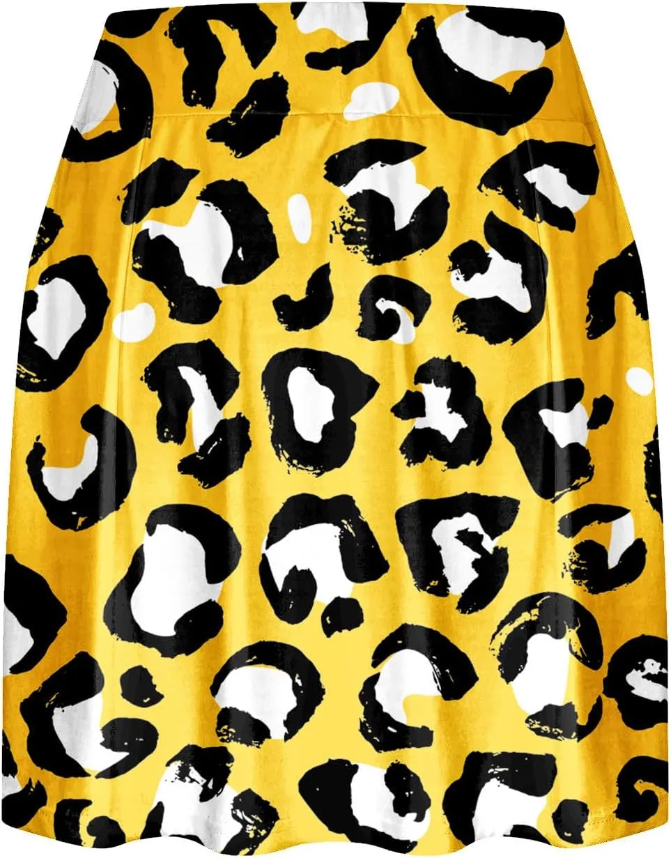 Womens 2023 Skirt Shorts Skort Leopard Floral Print Summer Trendy Athletic Shorts Layered Ruffle Mini Skirts with Shorts