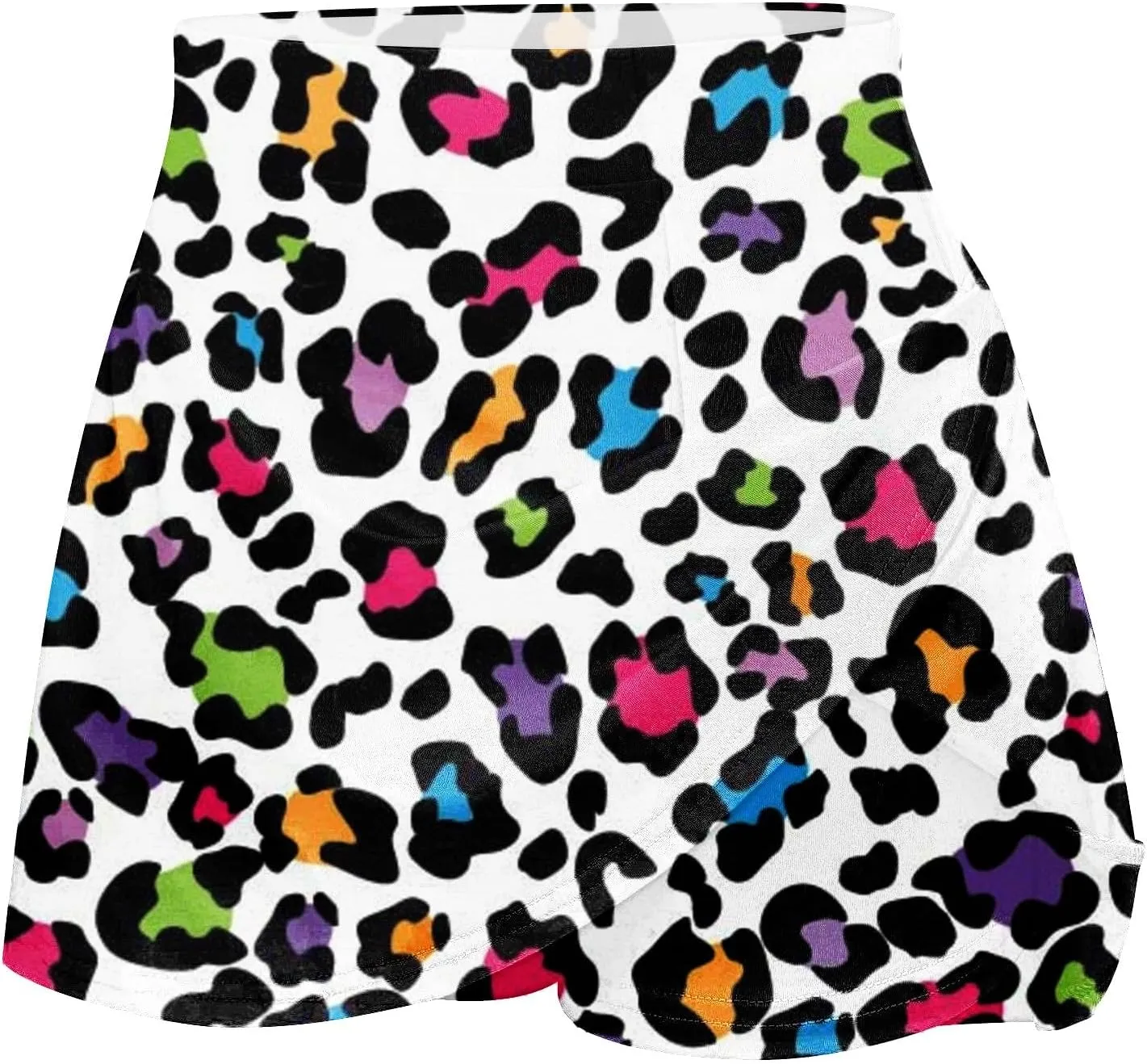 Womens 2023 Skirt Shorts Skort Leopard Floral Print Summer Trendy Athletic Shorts Layered Ruffle Mini Skirts with Shorts