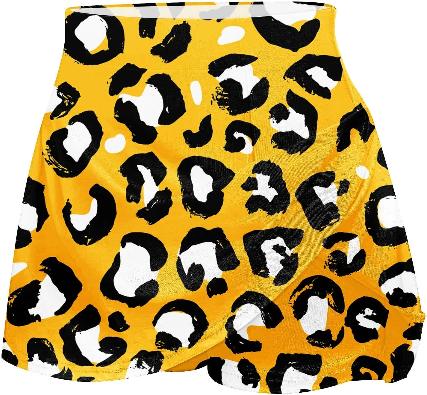Womens 2023 Skirt Shorts Skort Leopard Floral Print Summer Trendy Athletic Shorts Layered Ruffle Mini Skirts with Shorts