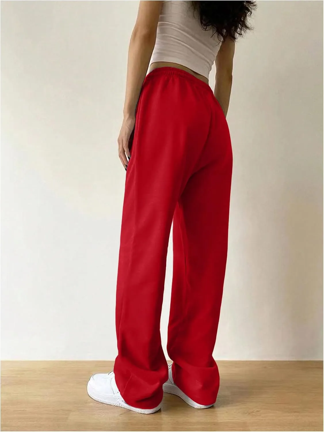Women's Baggy Sweatpants High Elastic Waist Straight Leg Long Pants Athletic Casual Lounge Trousers
