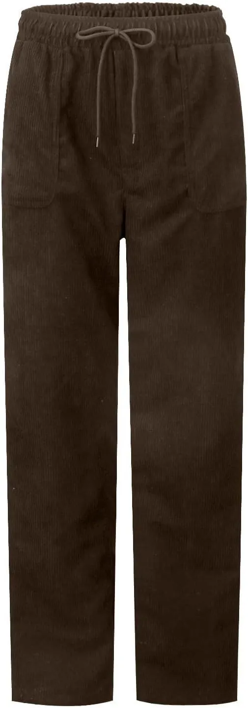 Womens Corduroy Cuffed Pants 2025 Trendy High Waisted Straight Leg Drawstring Trousers Work Office Dress Casual Pants